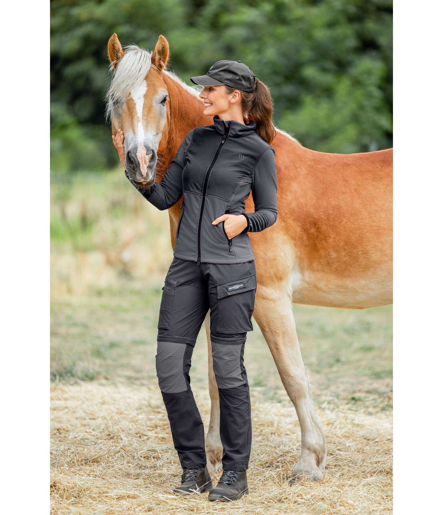 Veste bi-mati�re en polaire nid d'abeille