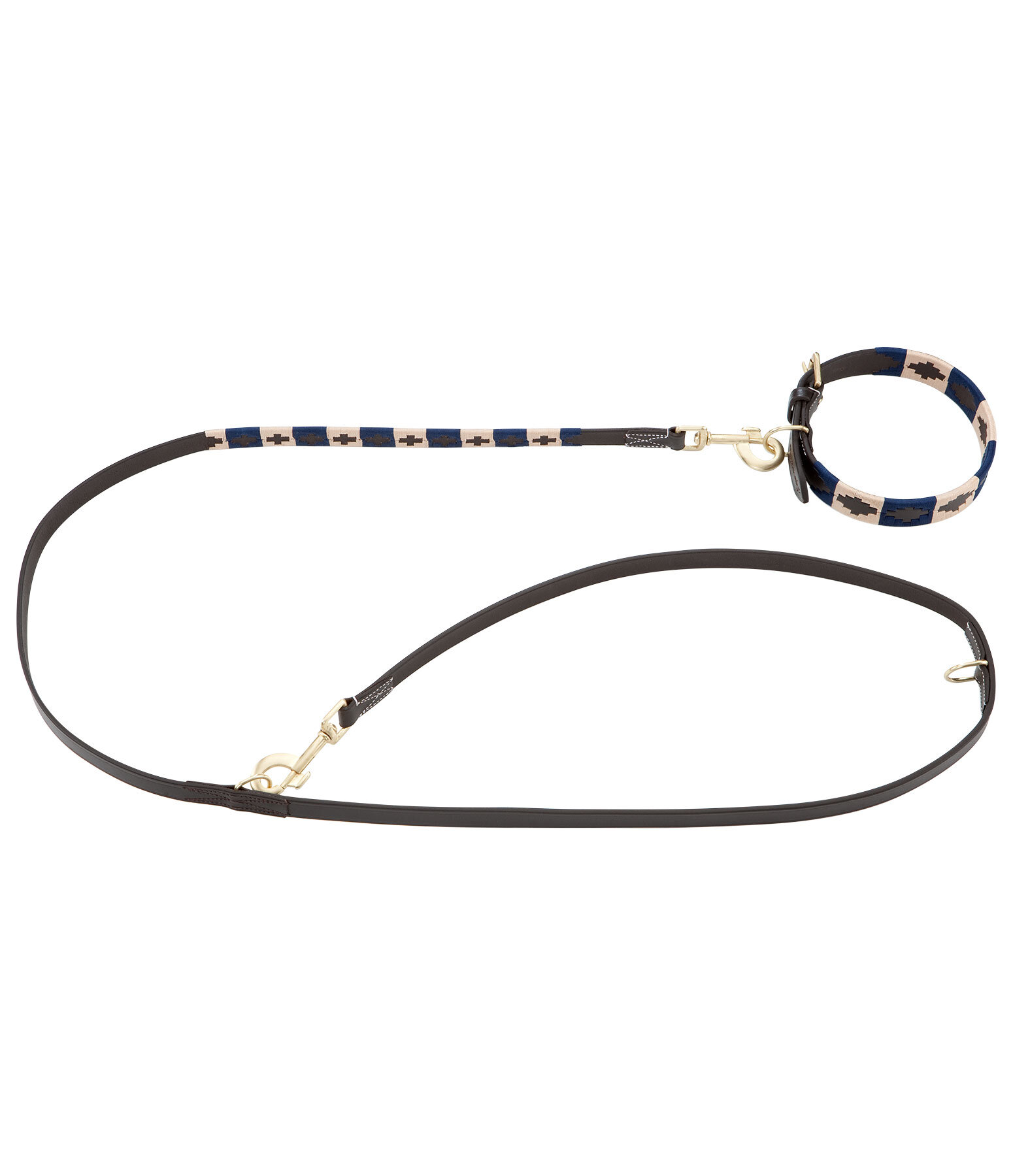 Set collier et laisse en cuir pour chiens  Polo Sports