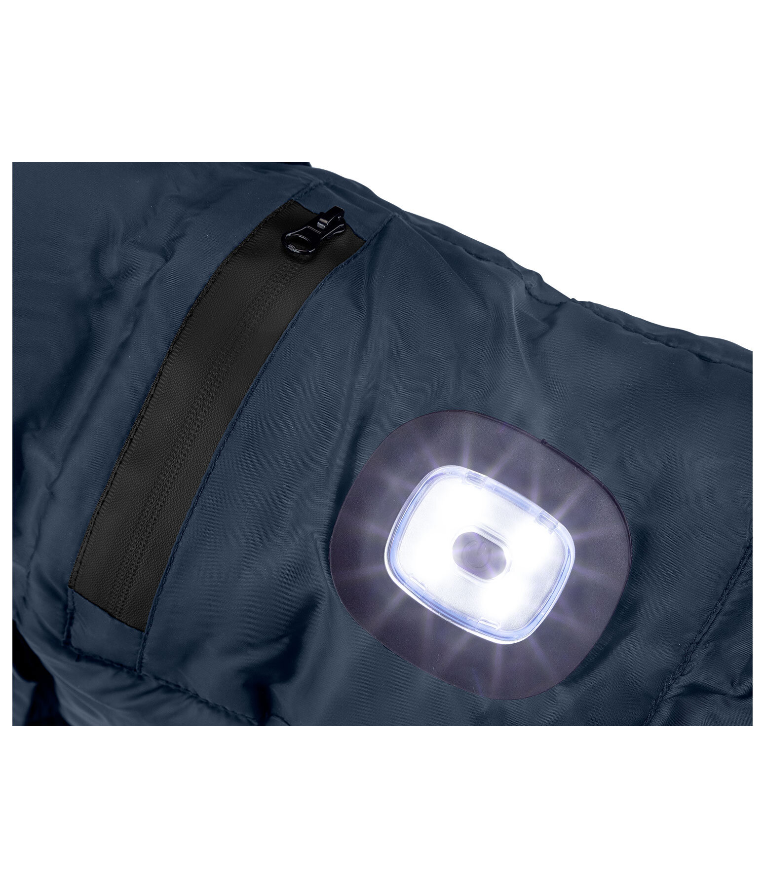 Sportive, windabweisende Steppjacke mit unsichtbaren Nhten und innovativer LED-Beleuchtung an Brust und Rcken. Die LEDs lassen