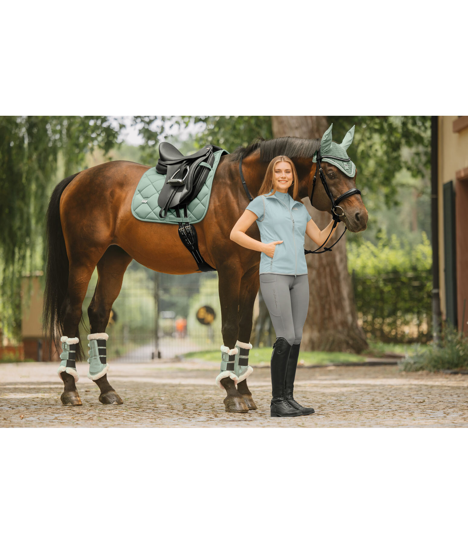 Gu�tres de dressage en polaire Teddy  Essential, pour post�rieurs