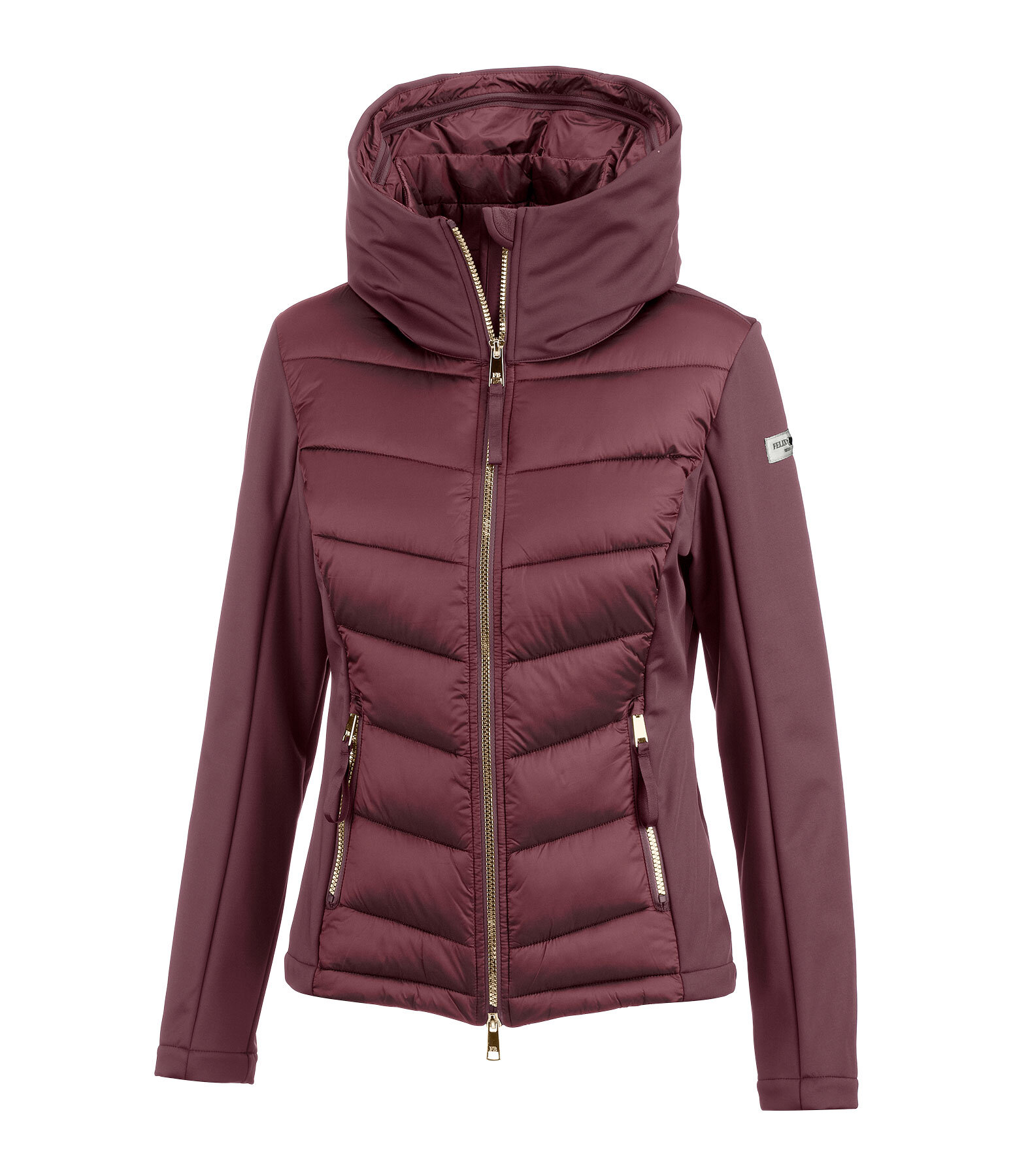 Veste d'quitation  capuche bi-matire avec Softshell  Claire