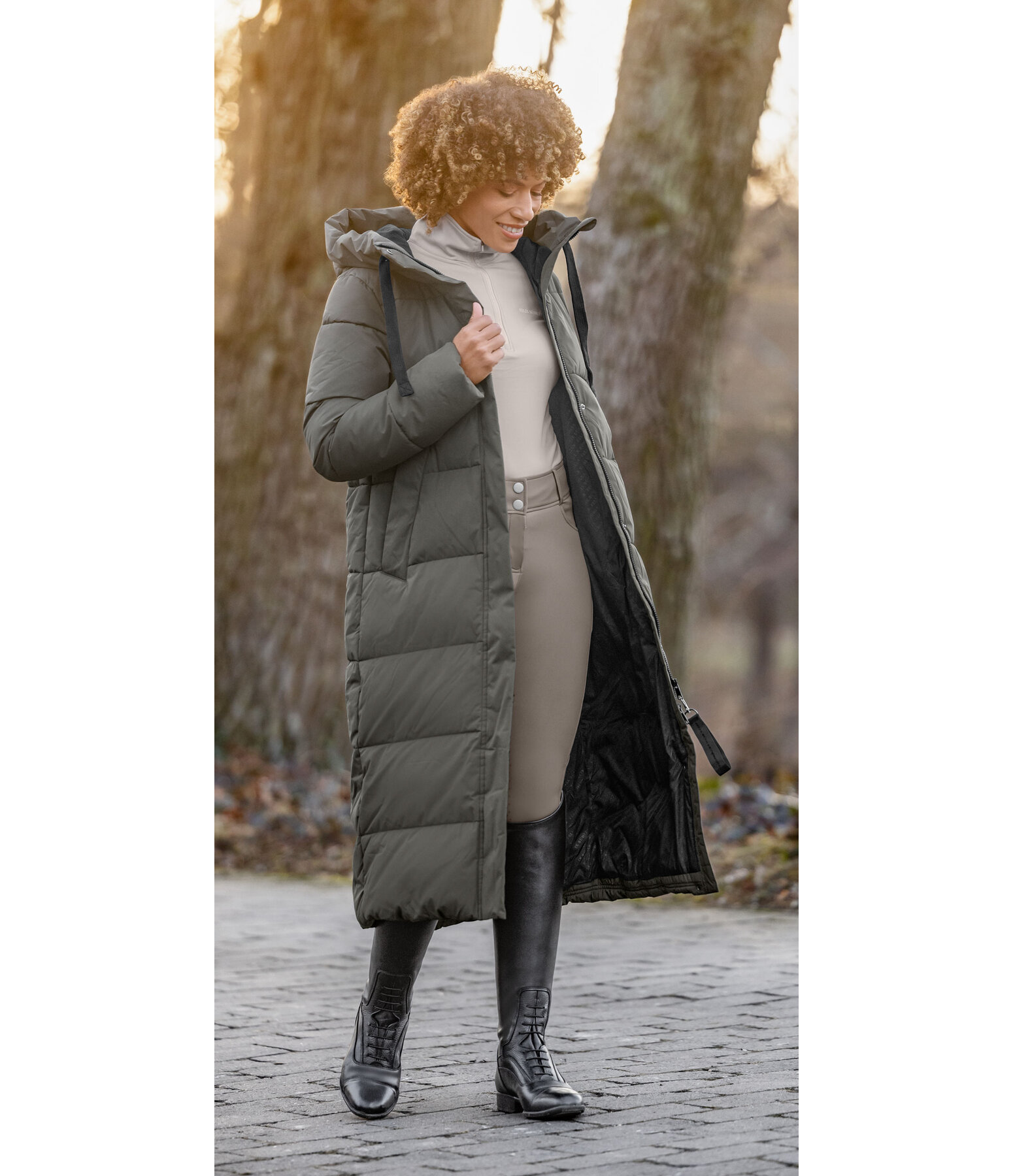 Manteau d'�quitation matelass� � capuche   Anne