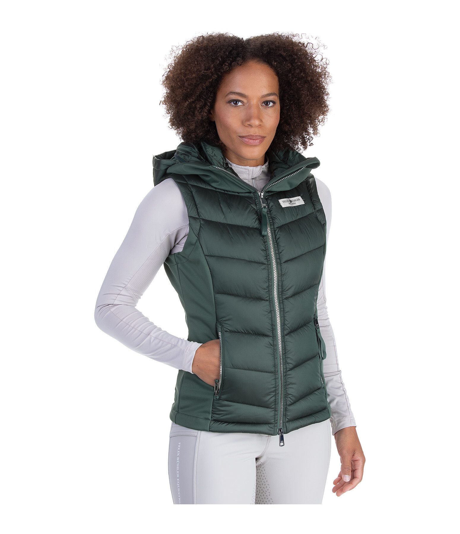 Gilet d'quitation bi-matire softshell  capuche  Katlyn