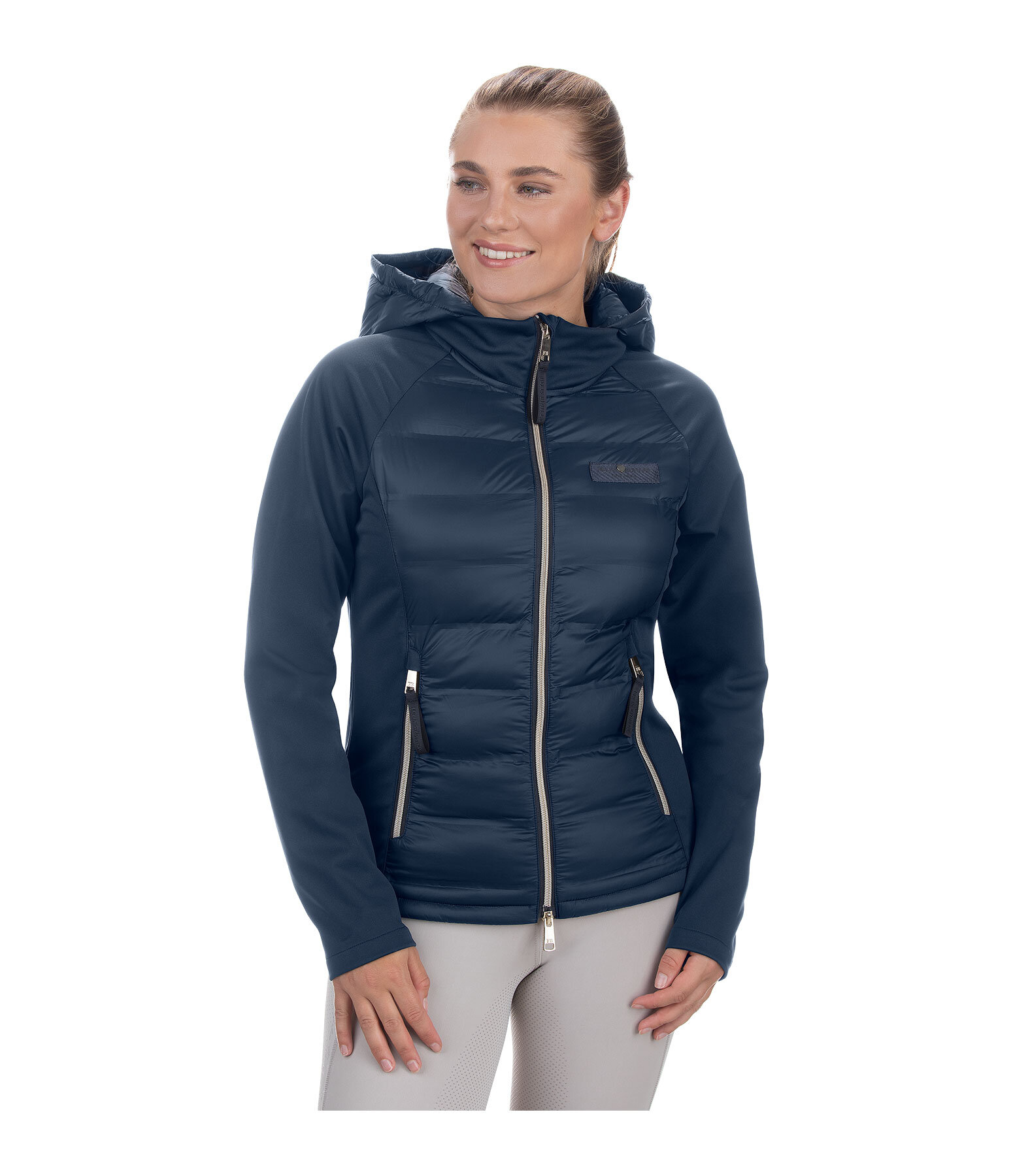 Veste bi-matire  capuche  Jolie