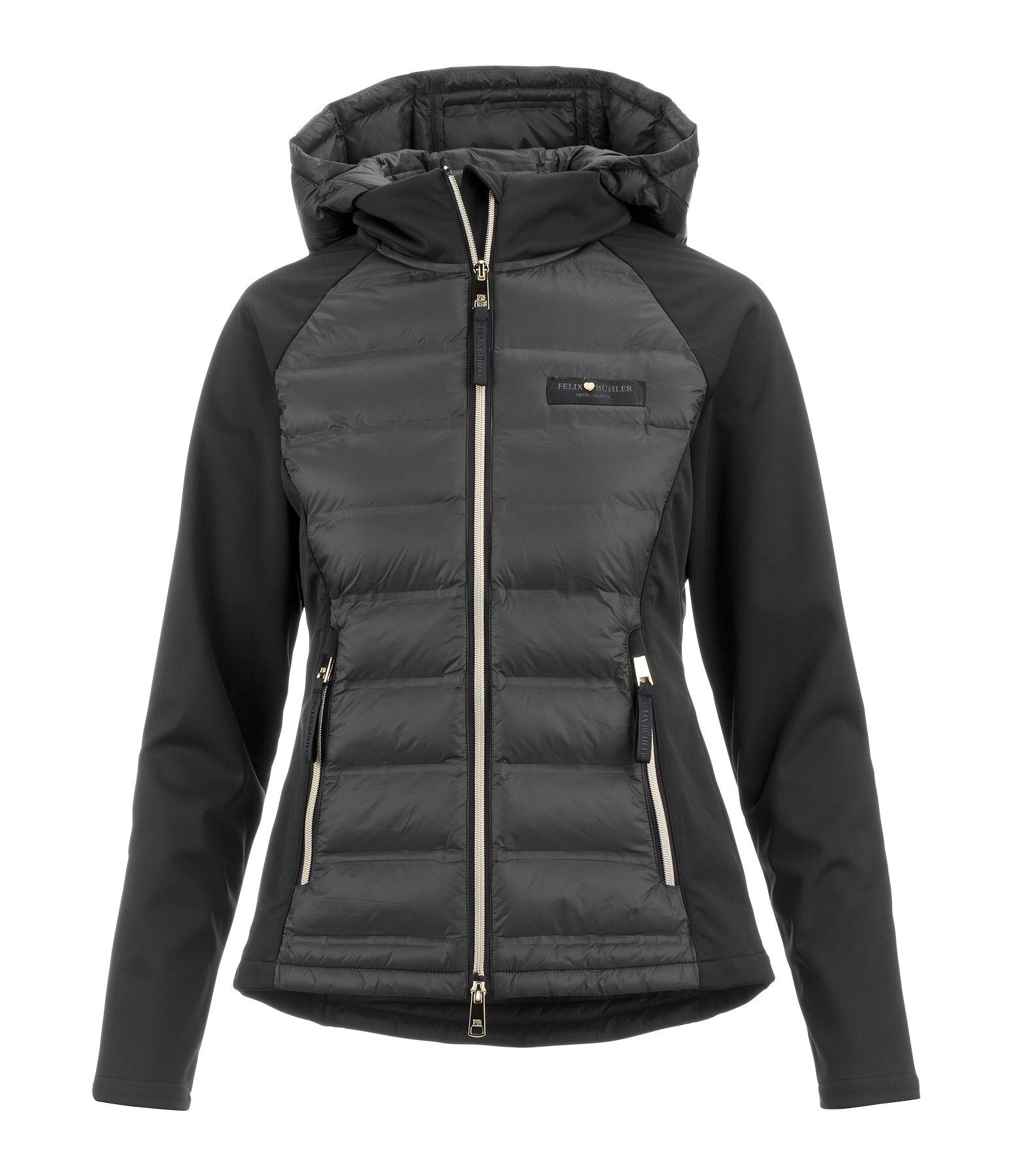 Veste bi-matire  capuche  Jolie