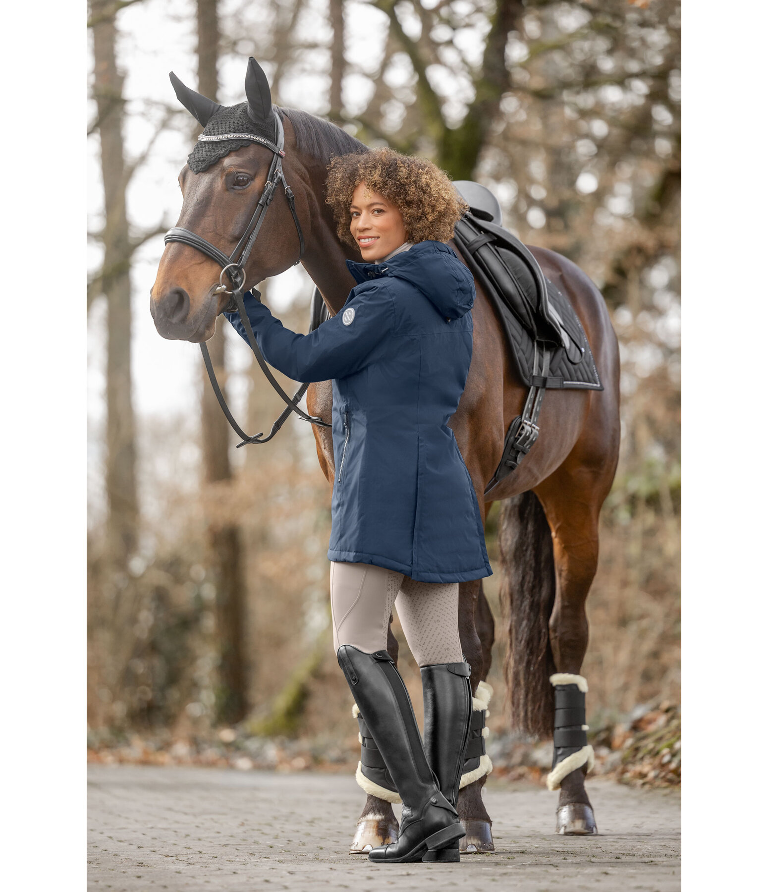 Manteau d'�quitation technique � capuche  Eliza II