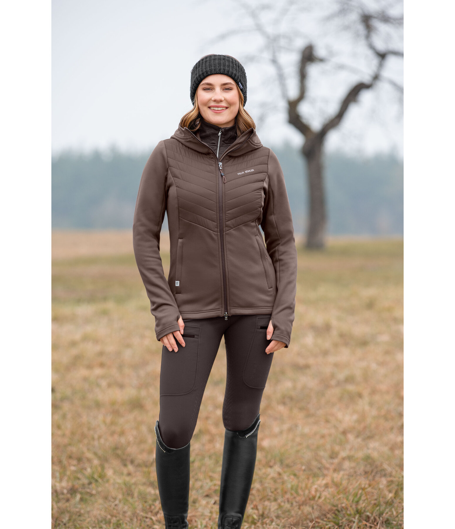 Veste d'quitation bi-matire  capuche  Mara