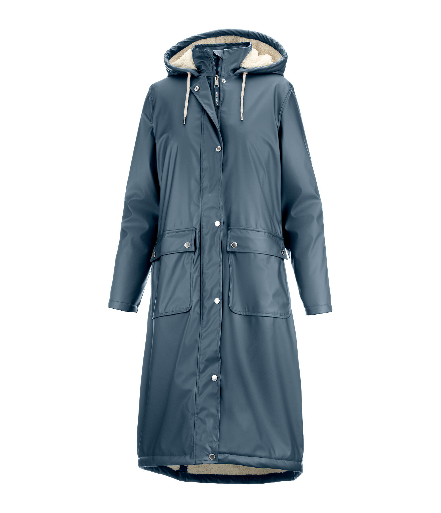 Manteau de pluie long � capuche doubl� en fourrure Teddy  Paris