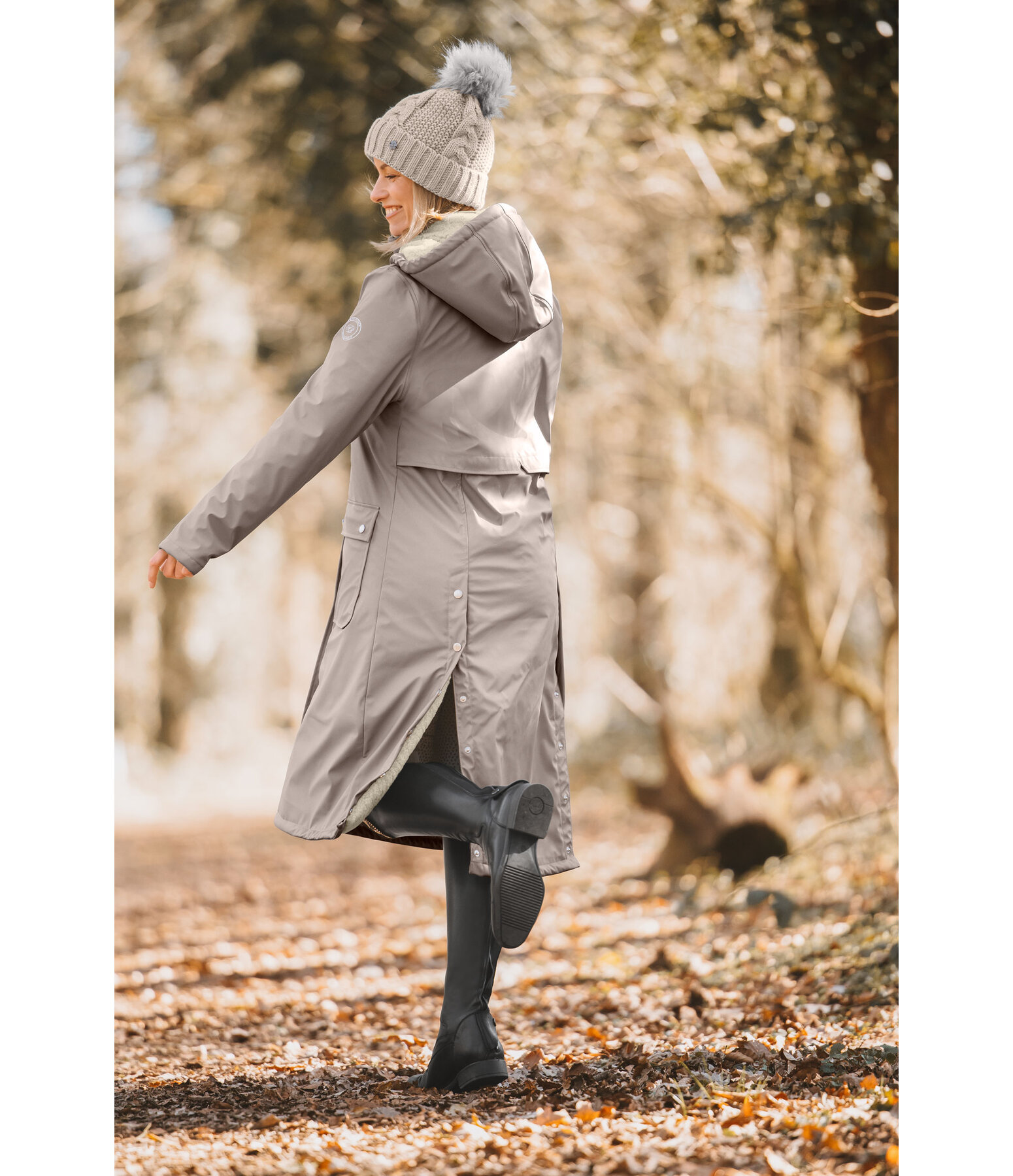 Manteau de pluie long  capuche doubl en fourrure Teddy  Paris