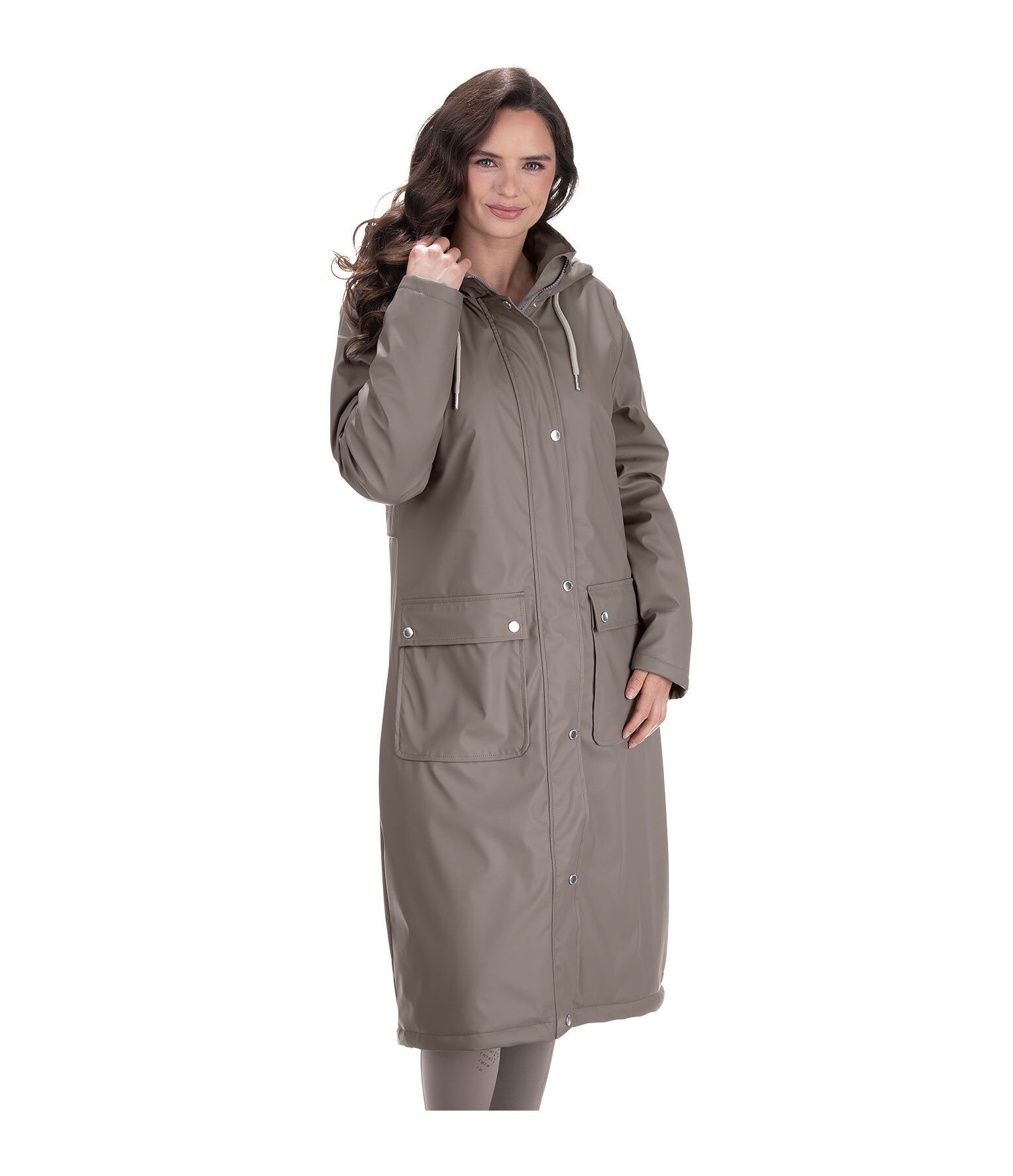 Manteau de pluie long � capuche doubl� en fourrure Teddy  Paris