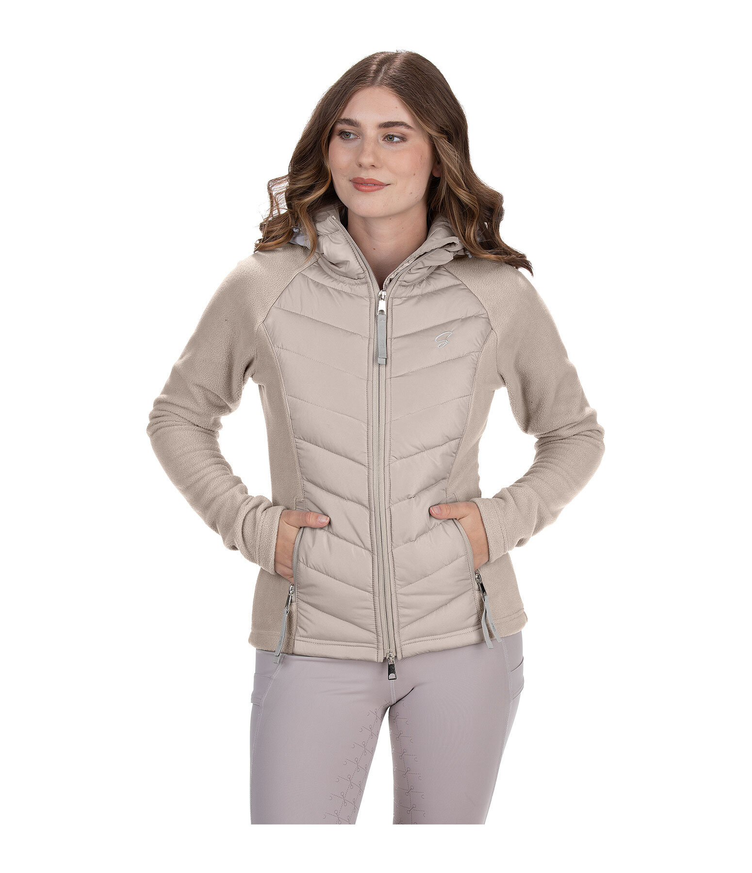 Veste bi-mati�re � capuche  Elisa