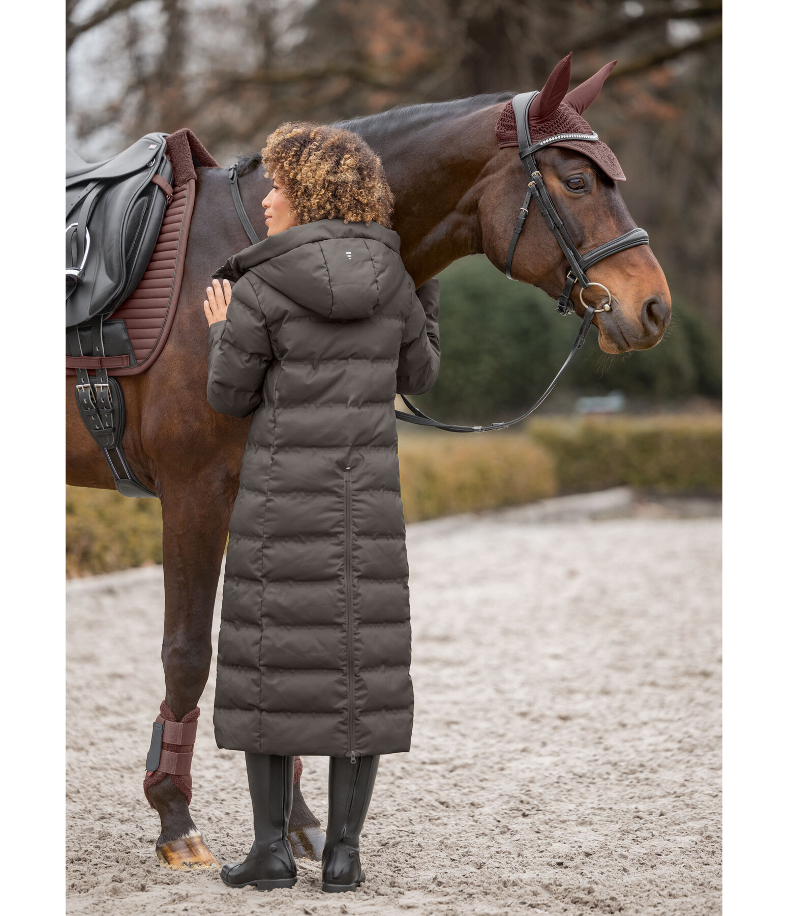 Manteau d'�quitation matelass� � capuche  Zoe