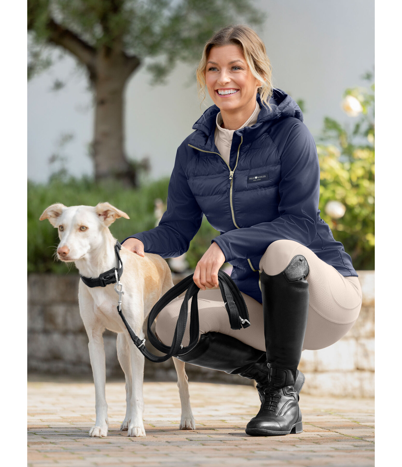 Veste bi-mati�re � capuche  Jolien