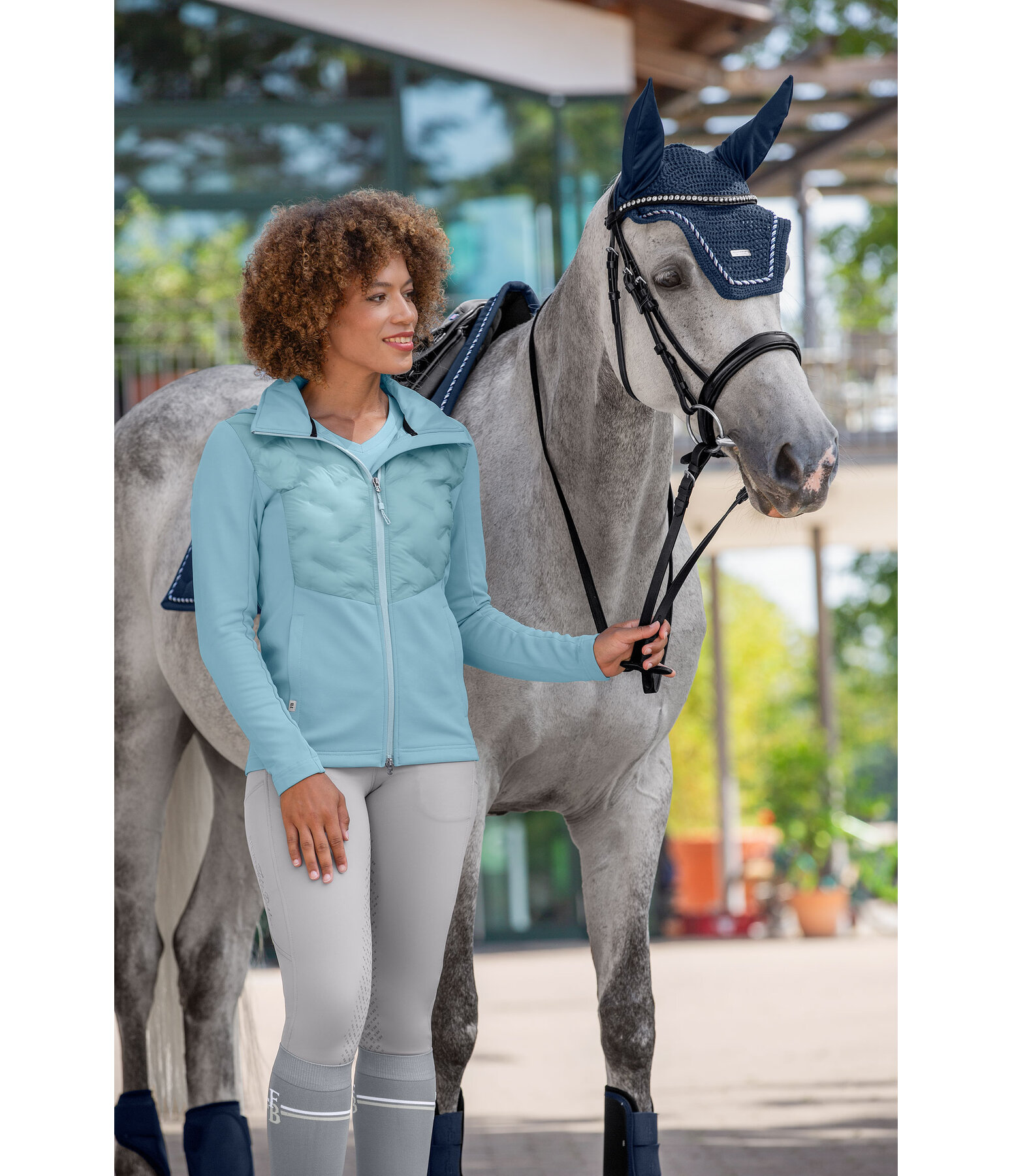 Veste bi-mati�re � capuche  Lina