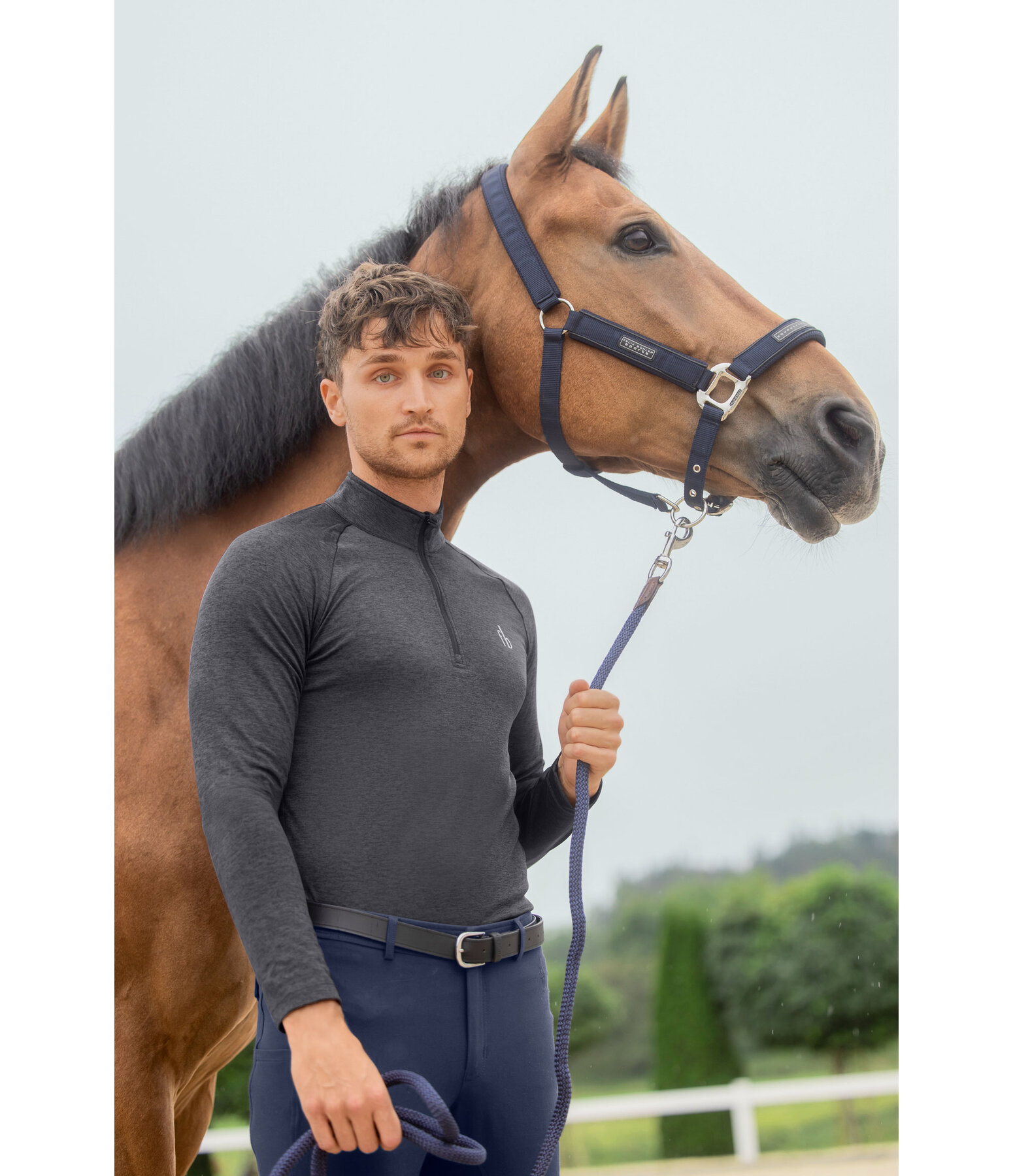 T-shirt � manches longues stretch Performance pour hommes  Denton