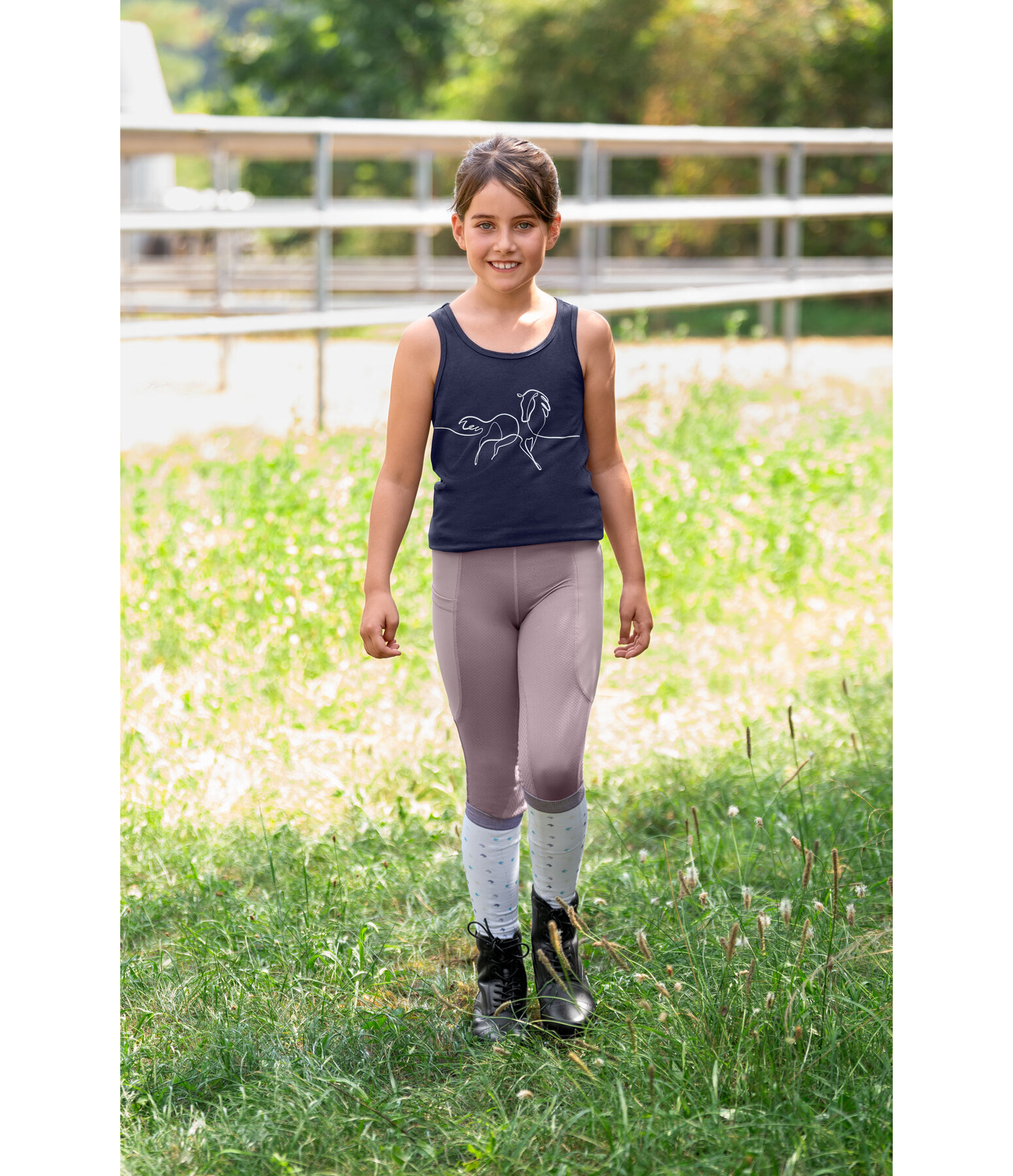 Legging d'�quitation d'�t� � fond int�gral grip enfant  Sunny