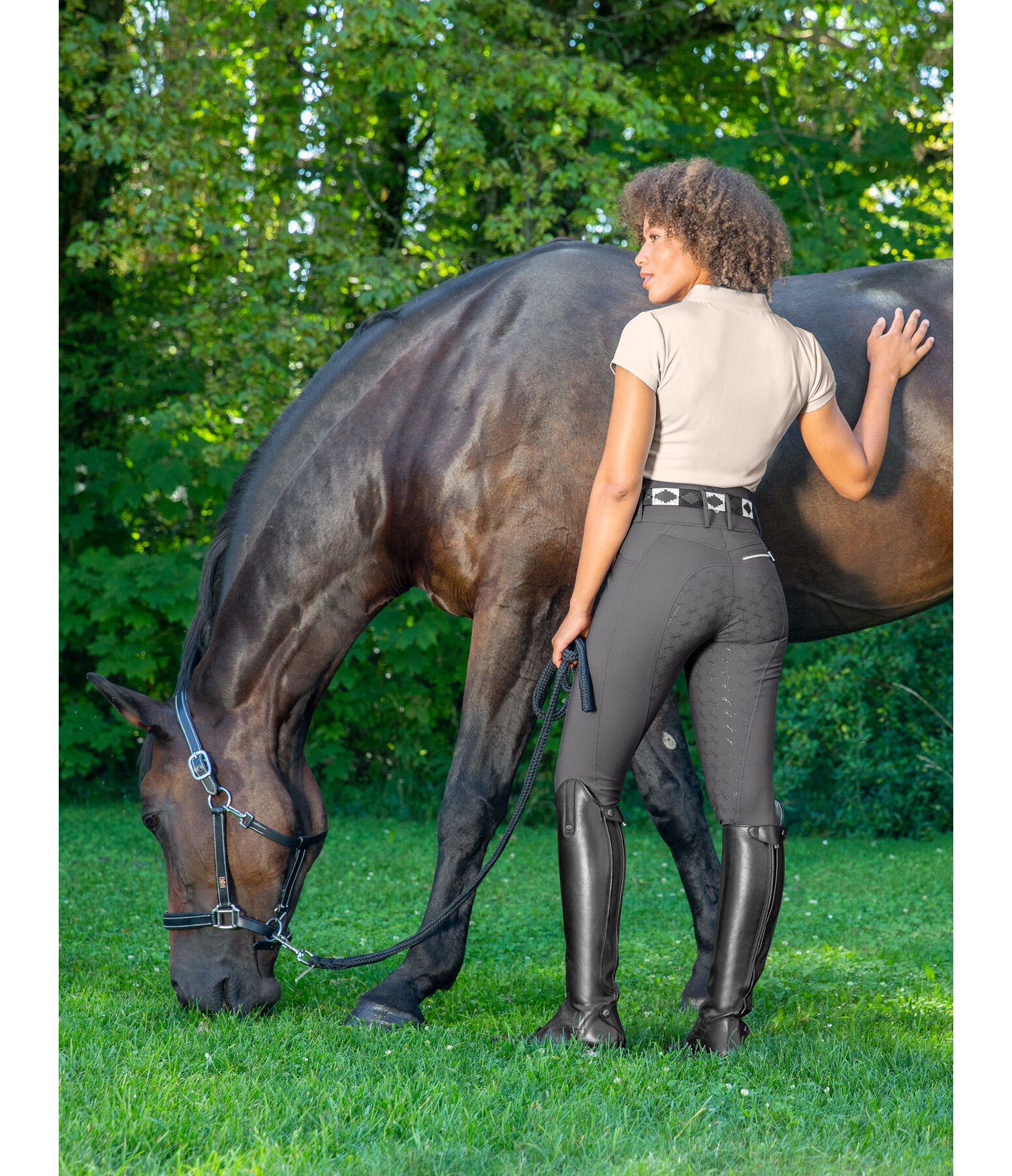 Pantalon d'quitation confort taille haute  fond intgral Grip  Tabea