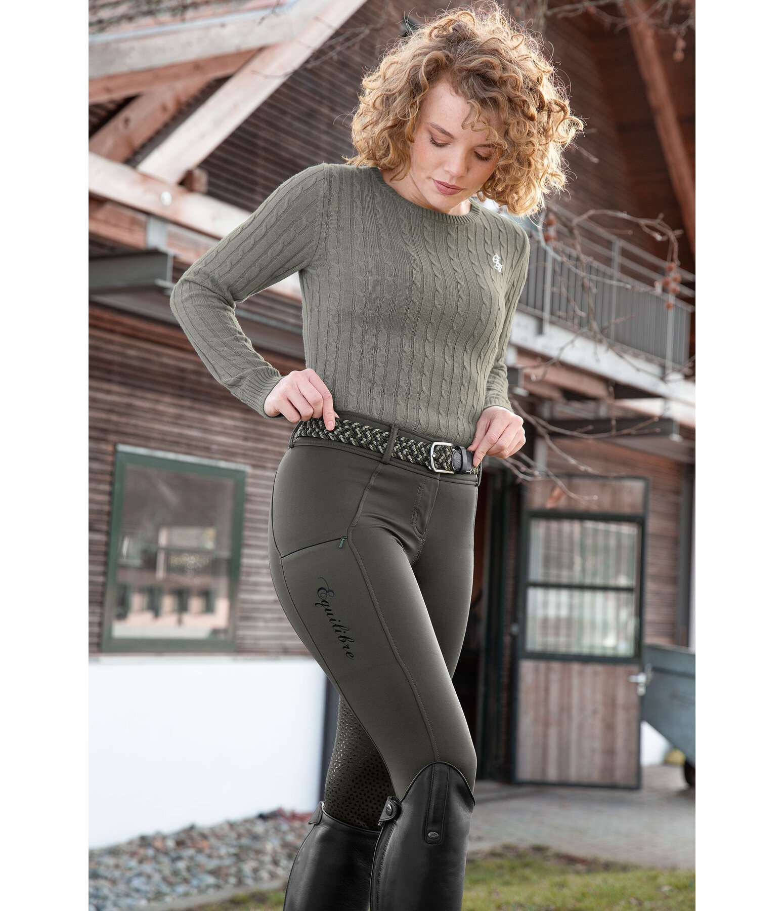 Pantalon d'�quitation thermique � fond int�gral Grip  Marleen