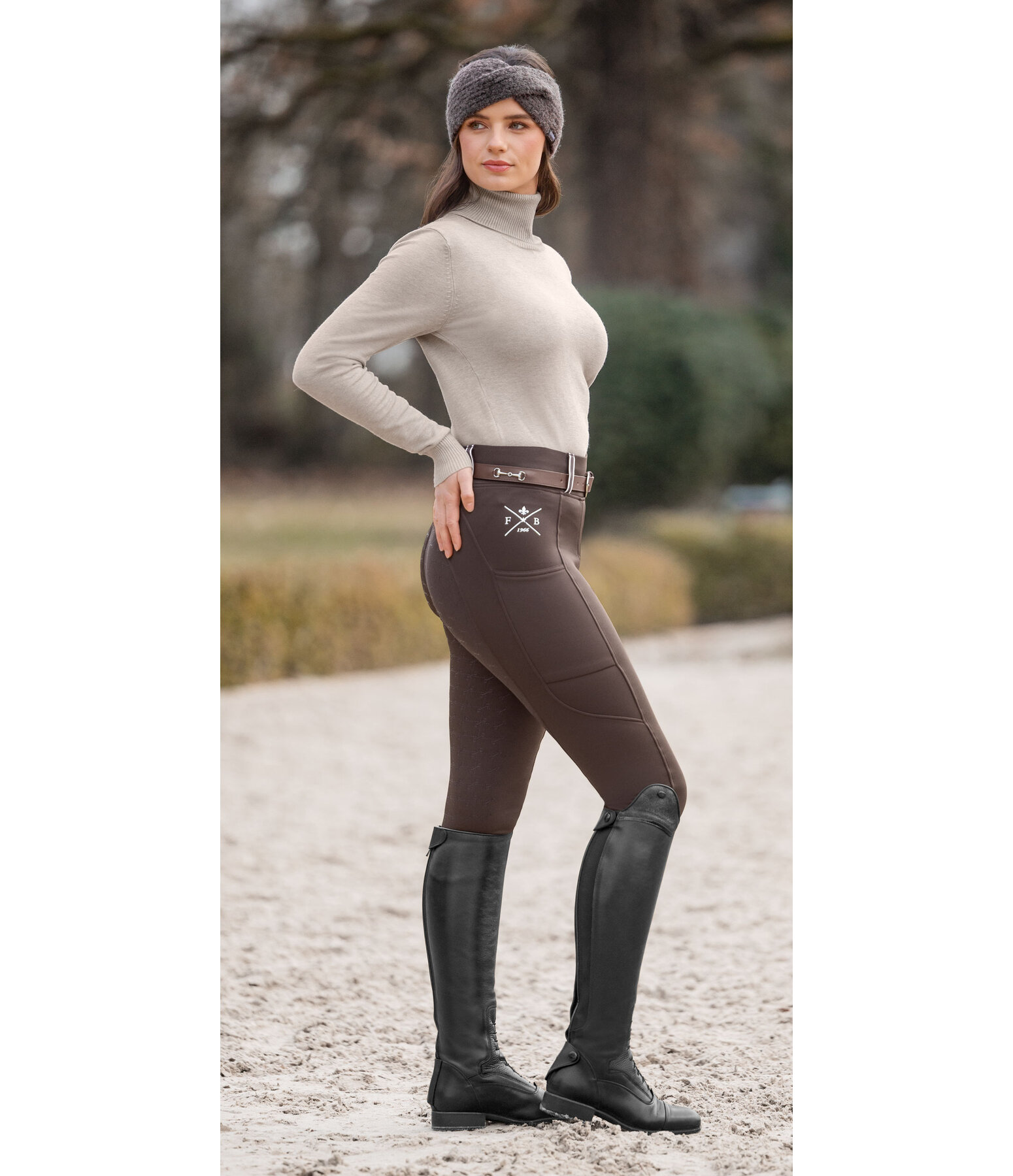 Legging d'�quitation thermique avec fond int�gral Grip  Juliette