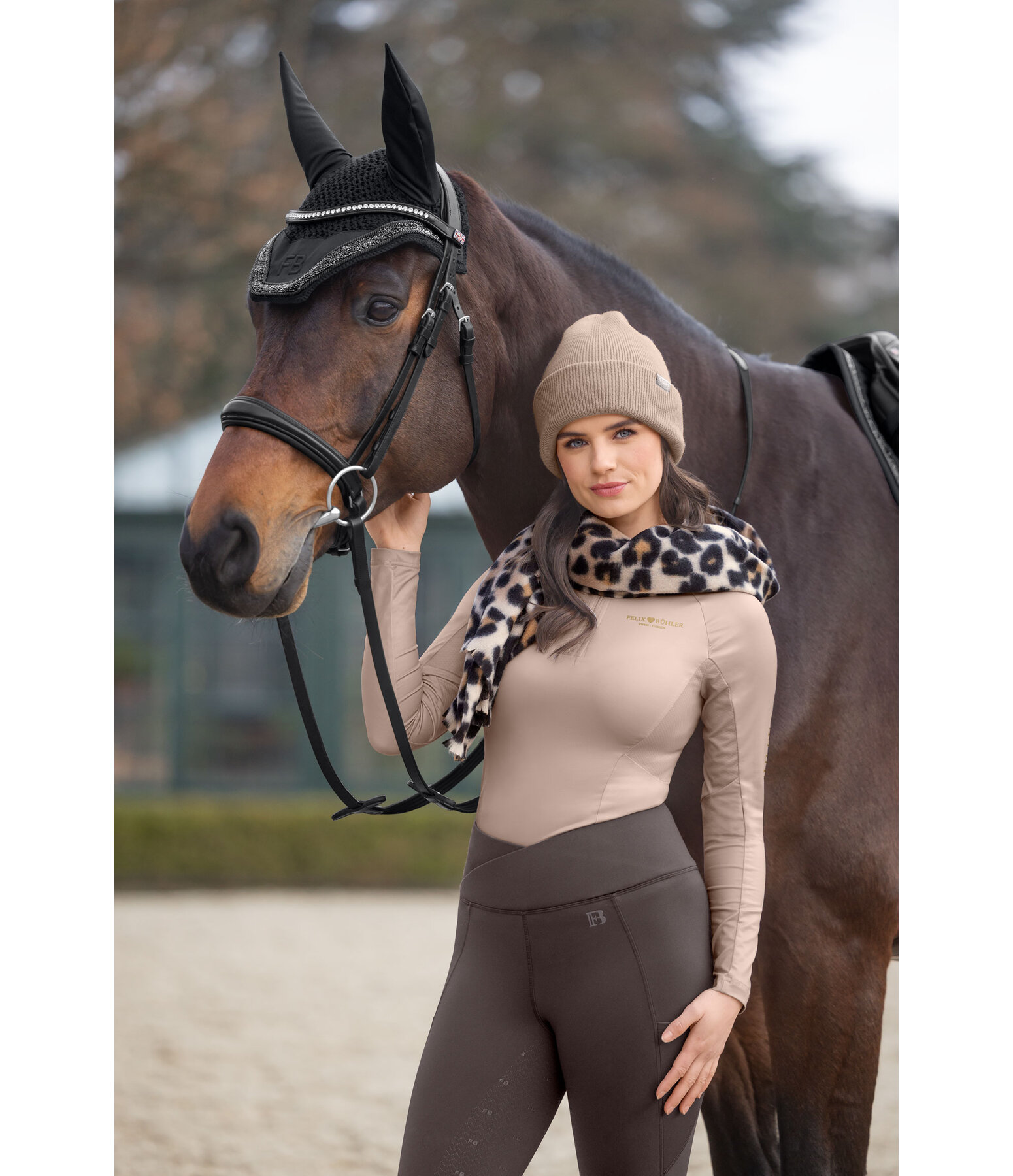 Legging d'�quitation thermique � fond int�gral grip  Emilia