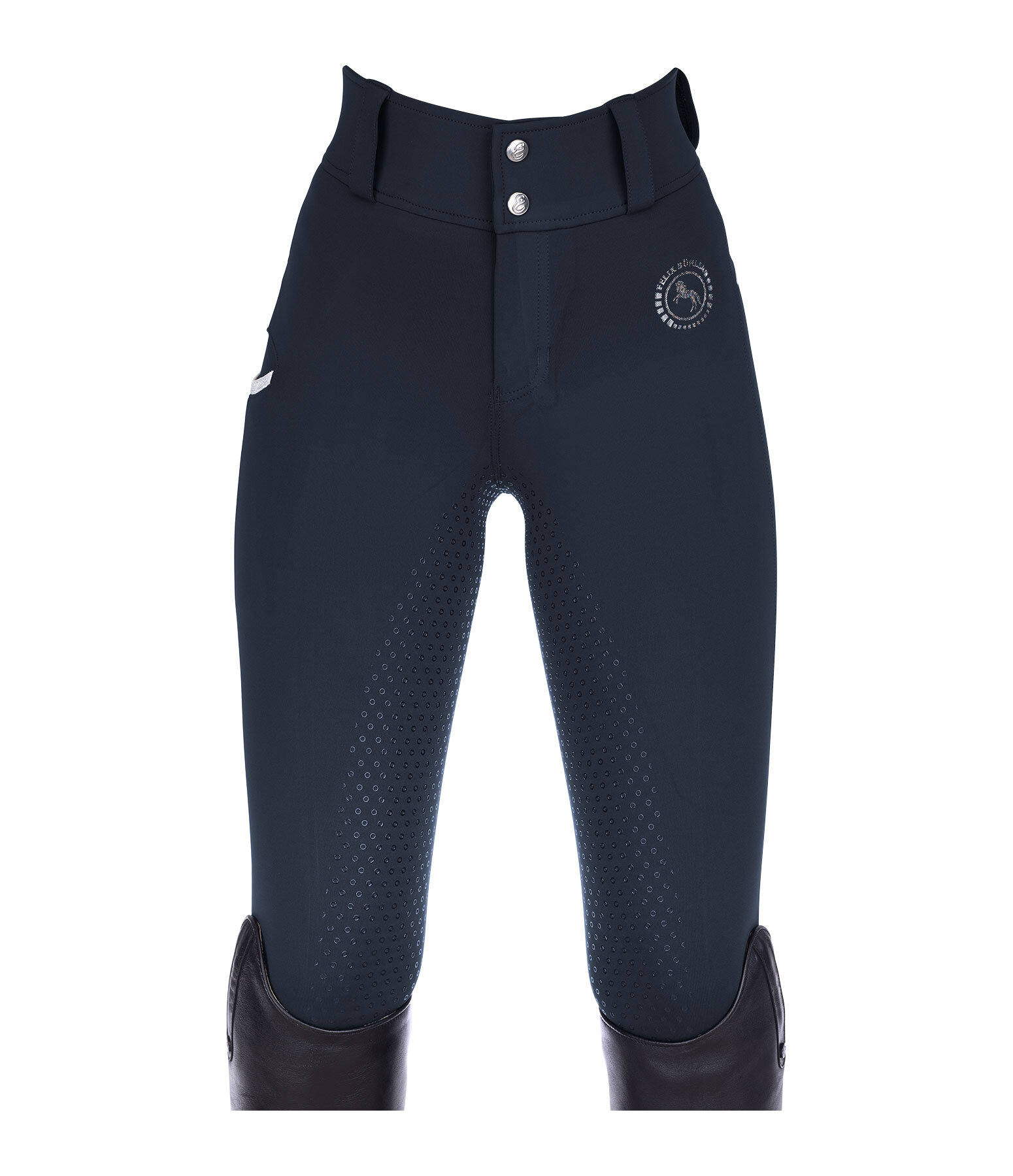 Pantalon d'équitation hybride à fond intégral grip enfant  Jola