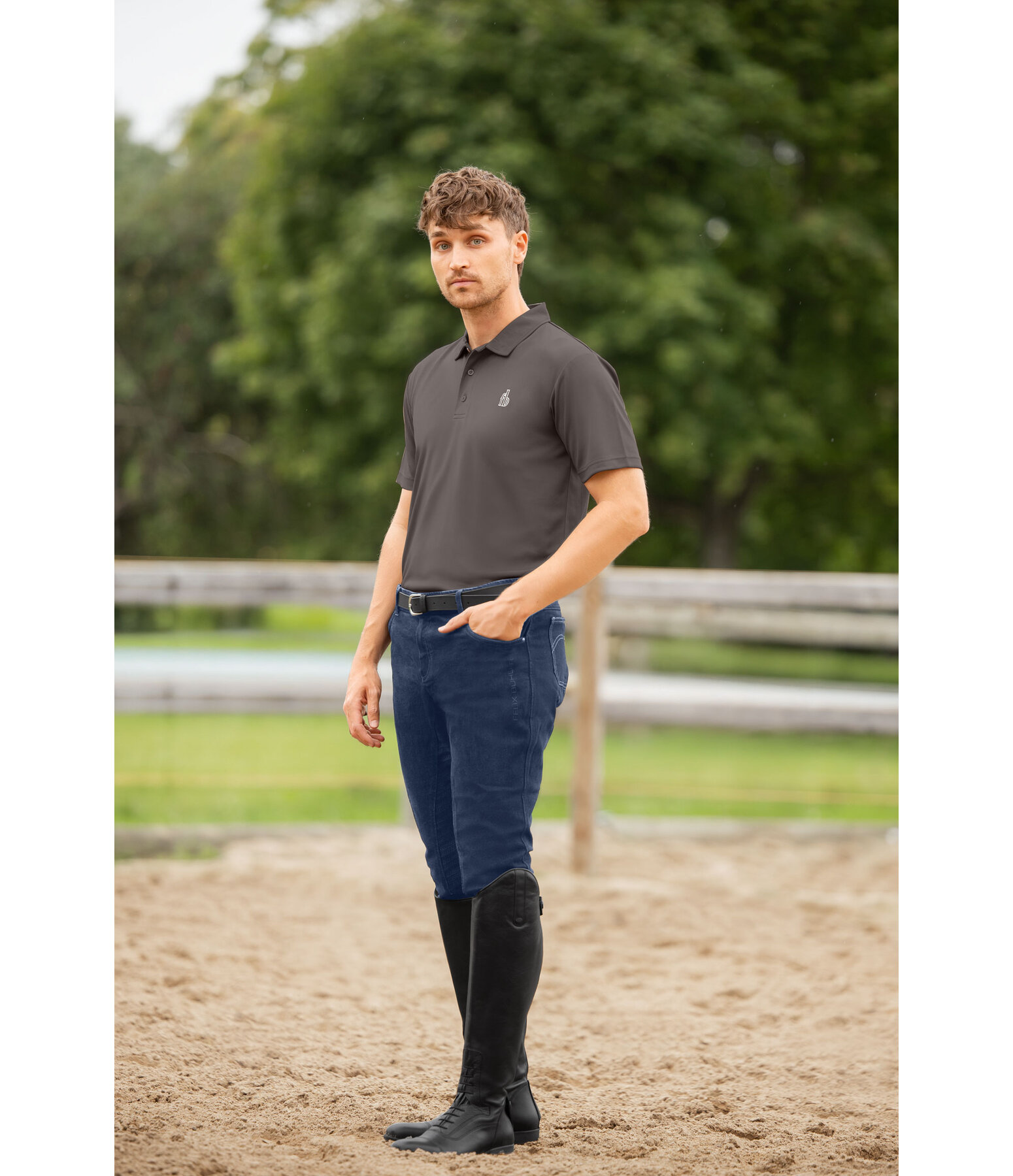 Pantalon d'�quitation en jean grip homme  Henry