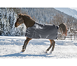  Functional and particularly versatile, tear-resistant turnout rug with a classic neckline (regular neck) made of 1,680 denier