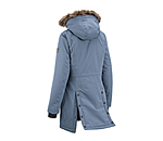 Extrem warmer und langer Winter-Reitparka mit hoher, verstellbarer und per RV abnehmbarer Kapuze, die mit einem per RV abnehmbar