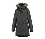 Extrem warmer und langer Winter-Reitparka mit hoher, verstellbarer und per RV abnehmbarer Kapuze, die mit einem per RV abnehmbar