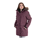 Extrem warmer und langer Winter-Reitparka mit hoher, verstellbarer und per RV abnehmbarer Kapuze, die mit einem per RV abnehmbar