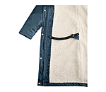 Manteau de pluie long � capuche doubl� en fourrure Teddy  Paris
