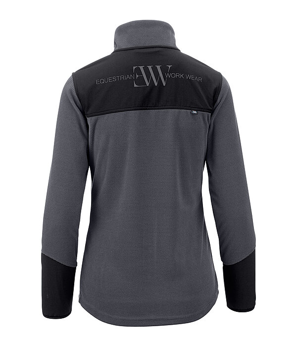 Veste bi-mati�re en polaire nid d'abeille