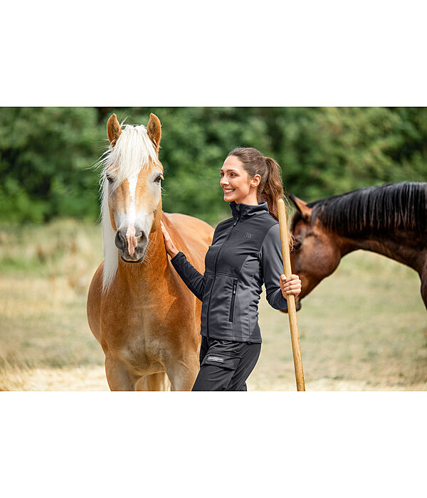 Veste bi-mati�re en polaire nid d'abeille