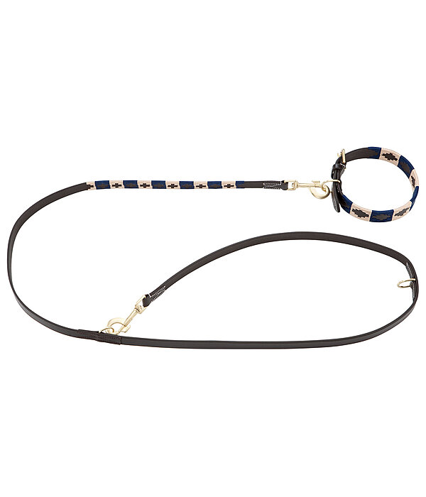 Set collier et laisse en cuir pour chiens  Polo Sports