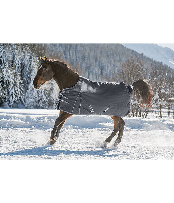  Functional and particularly versatile, tear-resistant turnout rug with a classic neckline (regular neck) made of 1,680 denier