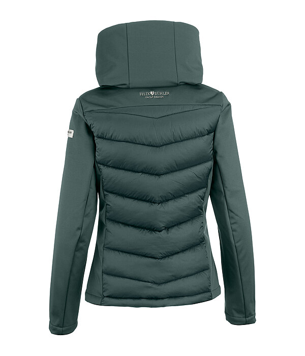 Veste d'quitation  capuche bi-matire avec Softshell  Claire