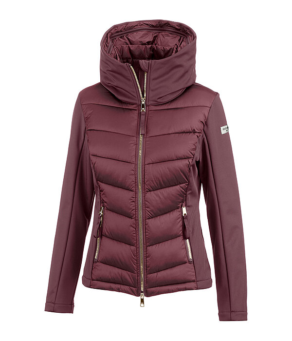 Veste d'quitation  capuche bi-matire avec Softshell  Claire