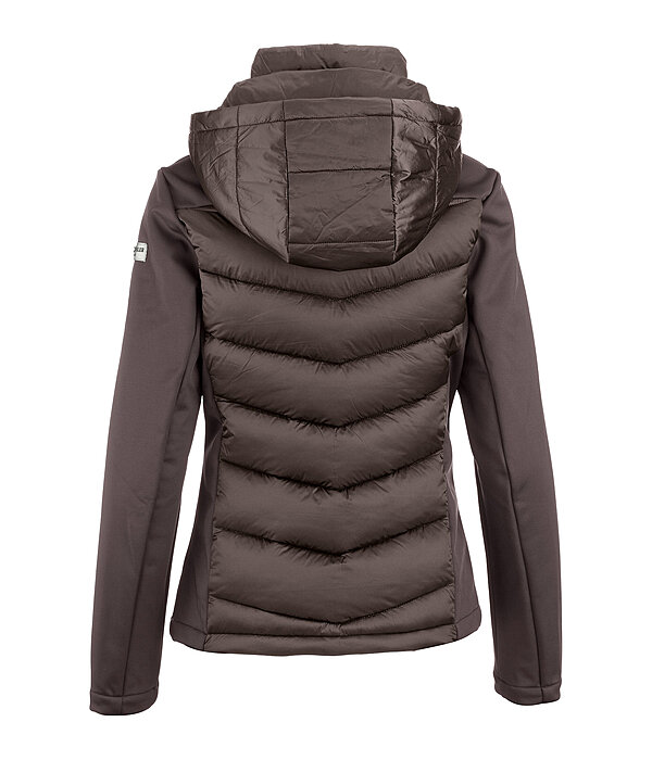 Veste d'quitation  capuche bi-matire avec Softshell  Claire