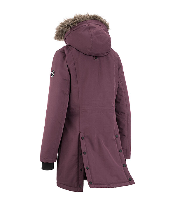 Extrem warmer und langer Winter-Reitparka mit hoher, verstellbarer und per RV abnehmbarer Kapuze, die mit einem per RV abnehmbar