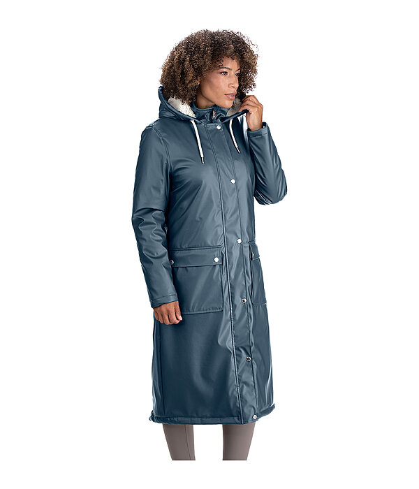 Manteau de pluie long � capuche doubl� en fourrure Teddy  Paris