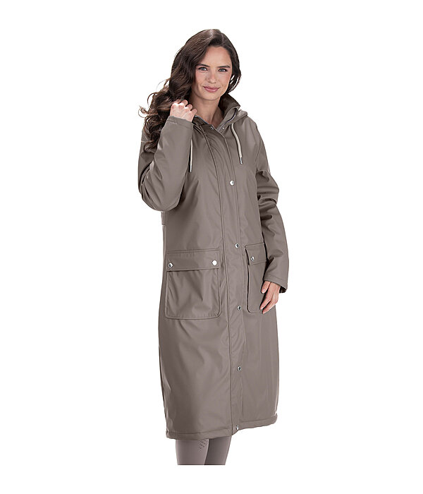 Manteau de pluie long � capuche doubl� en fourrure Teddy  Paris