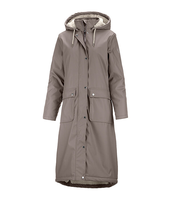 Manteau de pluie long � capuche doubl� en fourrure Teddy  Paris