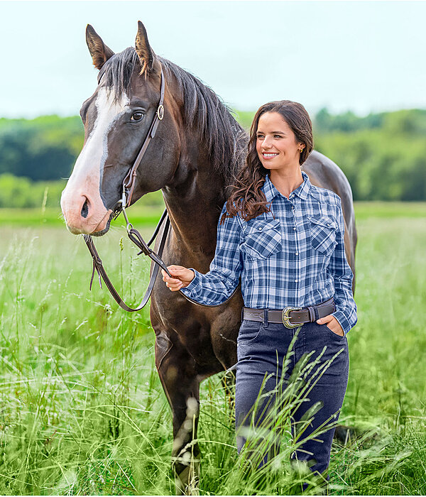 Tenue western  Karo en bleu barbeau